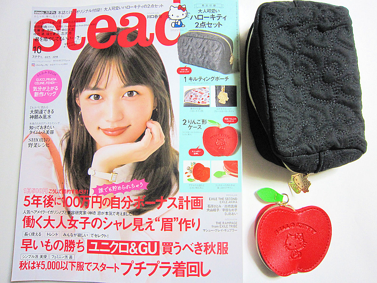 購入レビュー】steady. ステディ. 10月号 付録 ハローキティ