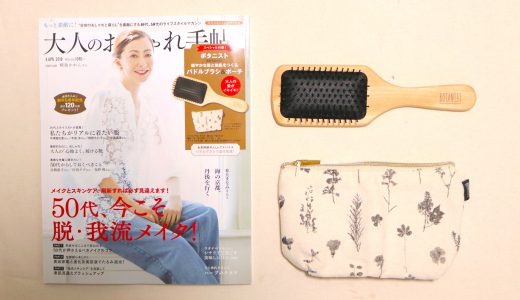 大人のおしゃれ手帖 2019年4月号《特別付録》ボタニスト 健やかな髪と地肌をつくるパドルブラシ&ポーチ【購入開封レビュー】