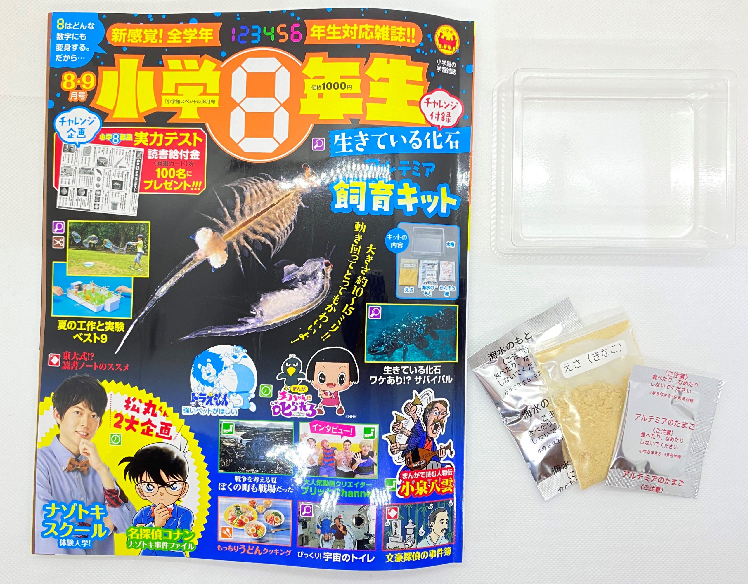 開封レビュー 小学8年生年8 9月号 特別付録 生きている化石 アルテミア 飼育キット 付録ライフ