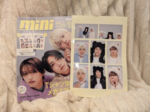 【開封レビュー】mini（ミニ）2025年7月号《特別付録》timelesz 「メガネ」と「どうぶつ」の 両面ピンナップ