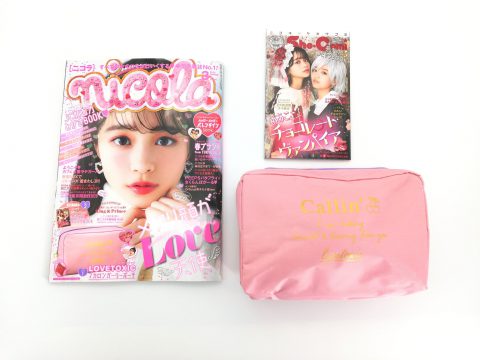 【開封レビュー】nicola(ニコラ) 2020年 03 月号《特別付録》LOVETOXIC（ラブトキシック）マカロンガーリーポーチ