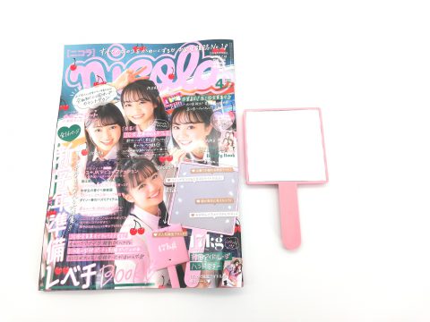 【開封レビュー】nicola(ニコラ) 2020年 04 月号＜特別付録＞17kg（イチナナキログラム）LEDライトつき韓国アイドルっぽミラー